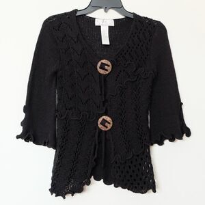 Lisa International Women's Knit Top | Sweater | Cardigan XS